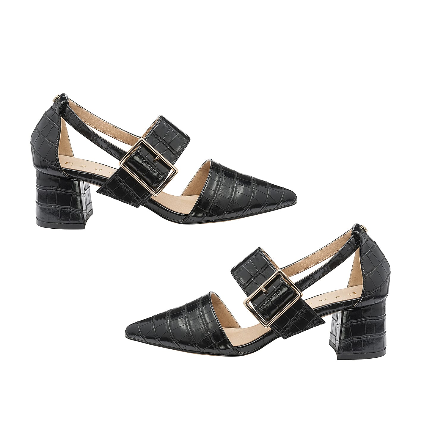 Ravel Black Croc-Print Mayfield Leather Shoes (Size 3)