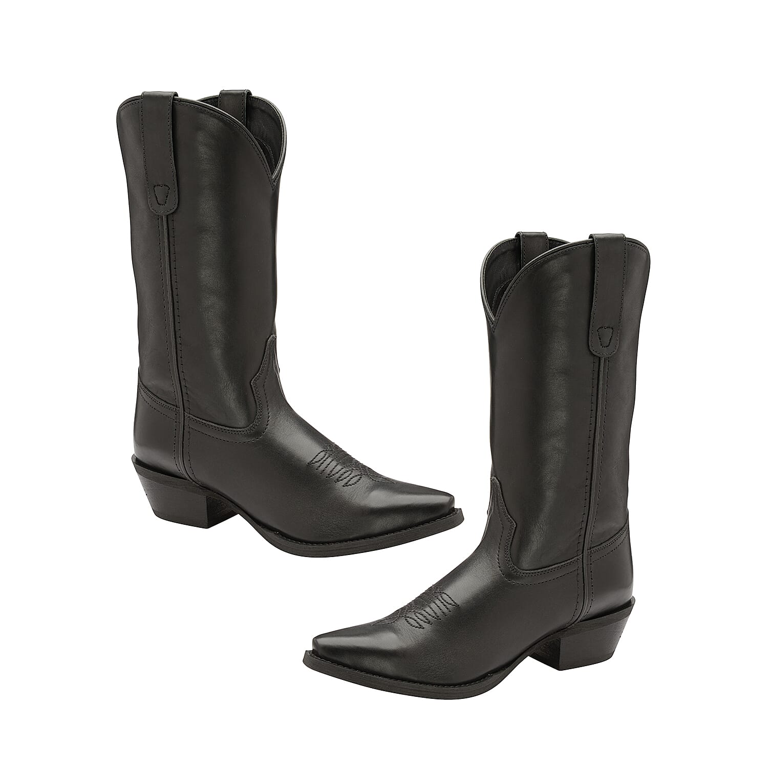 Ravel Black Kumara Leather Mid-Calf Boots (Size 3)