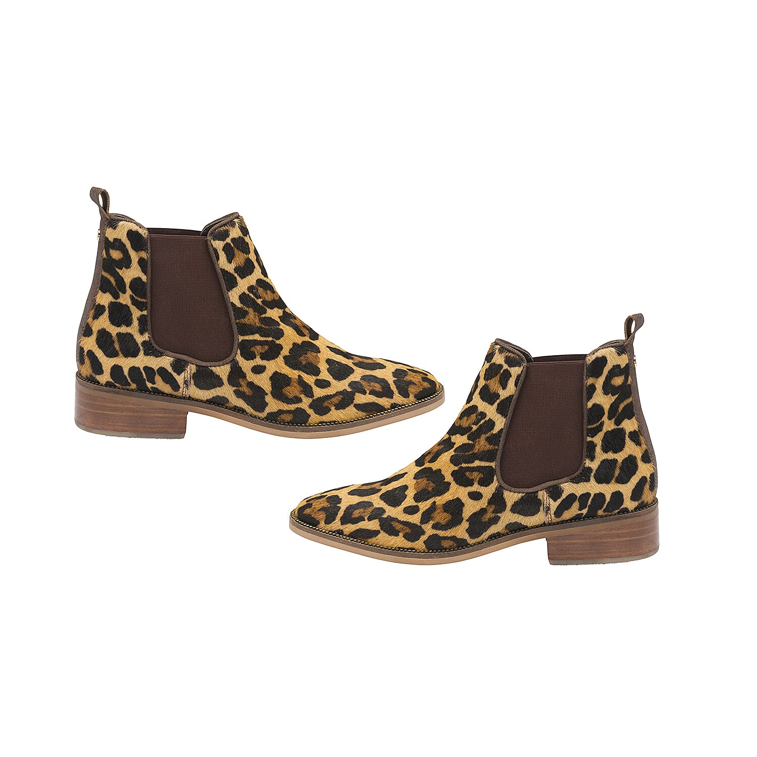 Ravel Leopard Print Gisborne Leather Slip-On Ankle Boots (Size 4)