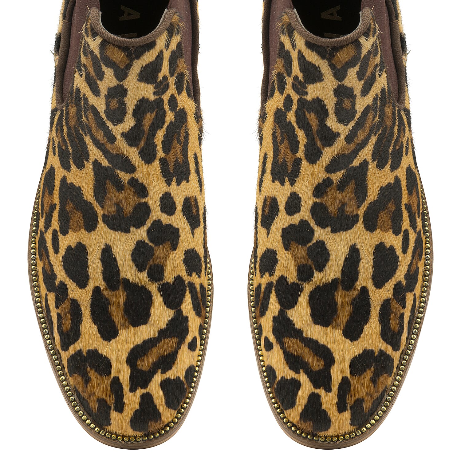 Ravel Leopard Print Gisborne Leather Slip-On Ankle Boots (Size 4)