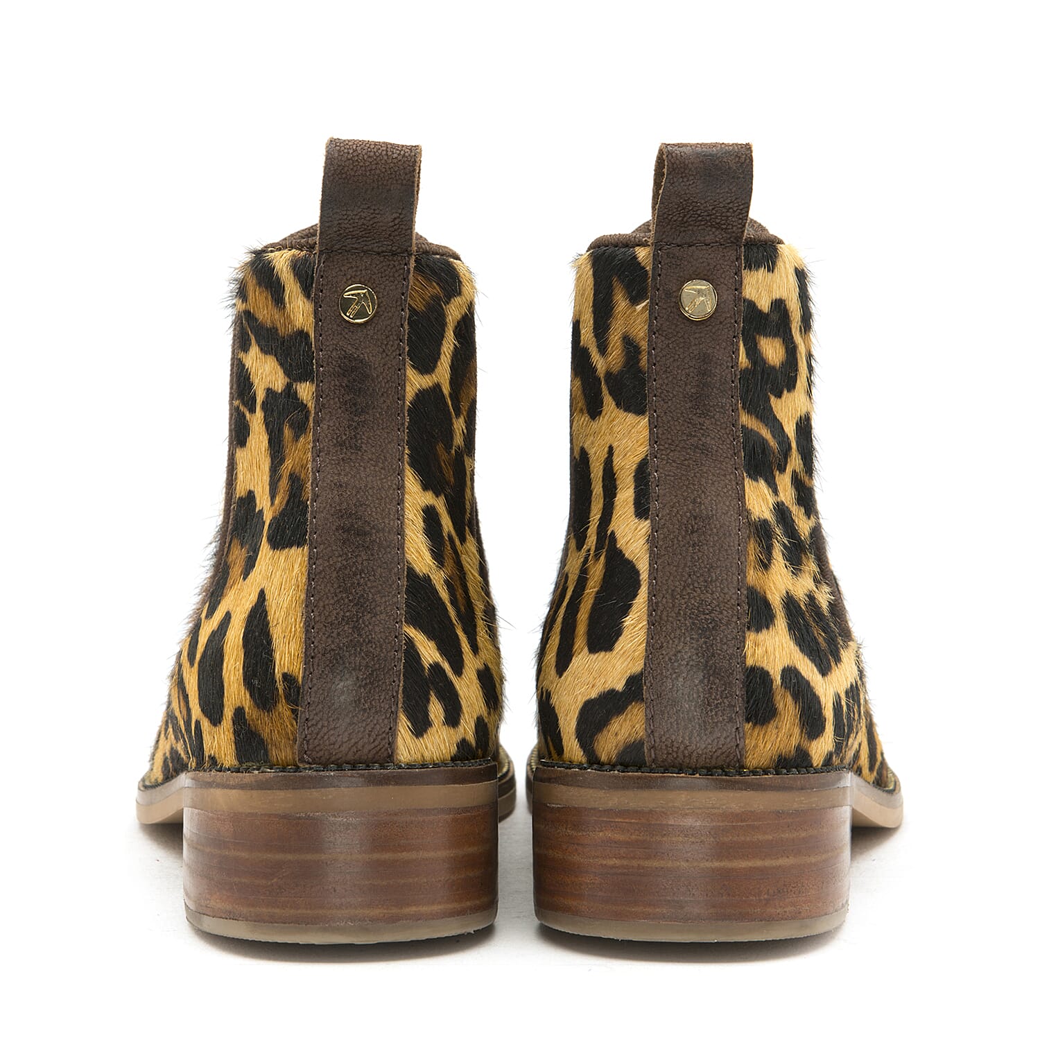 Ravel Leopard Print Gisborne Leather Slip-On Ankle Boots (Size 4)