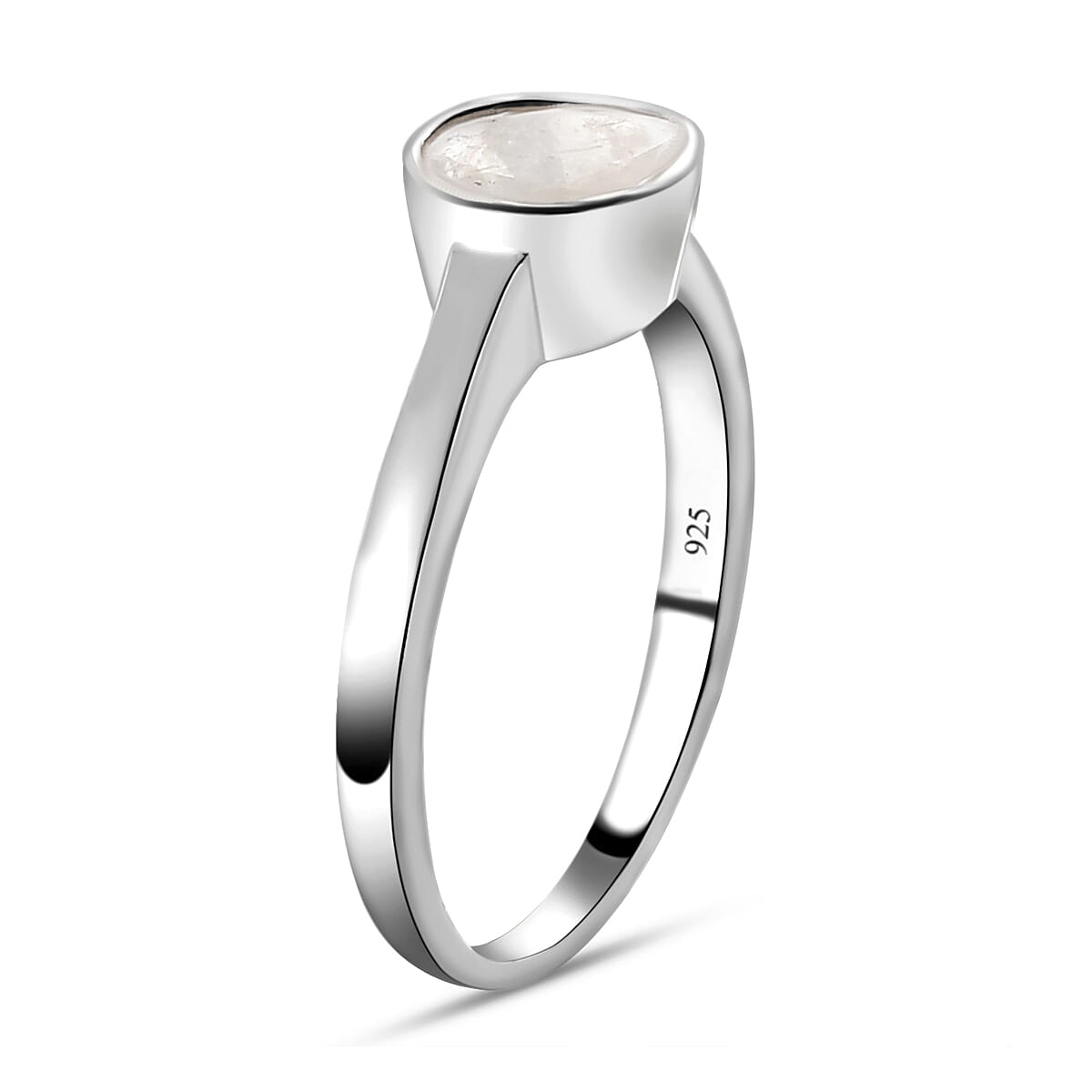 Royal Bali Collection - Polki Diamond Solitaire Ring in Platinum Overlay Sterling Silver