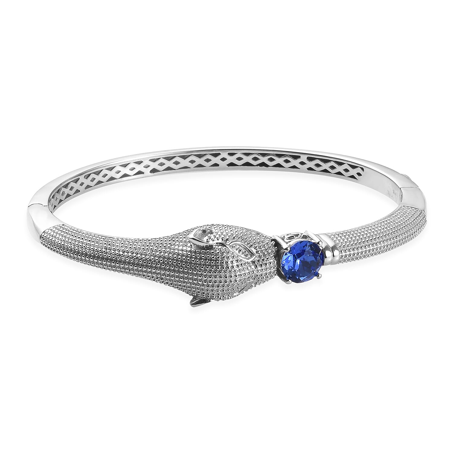 J Francis Sapphire Colour Crystal (Rnd) Bangle (Size 7.5)