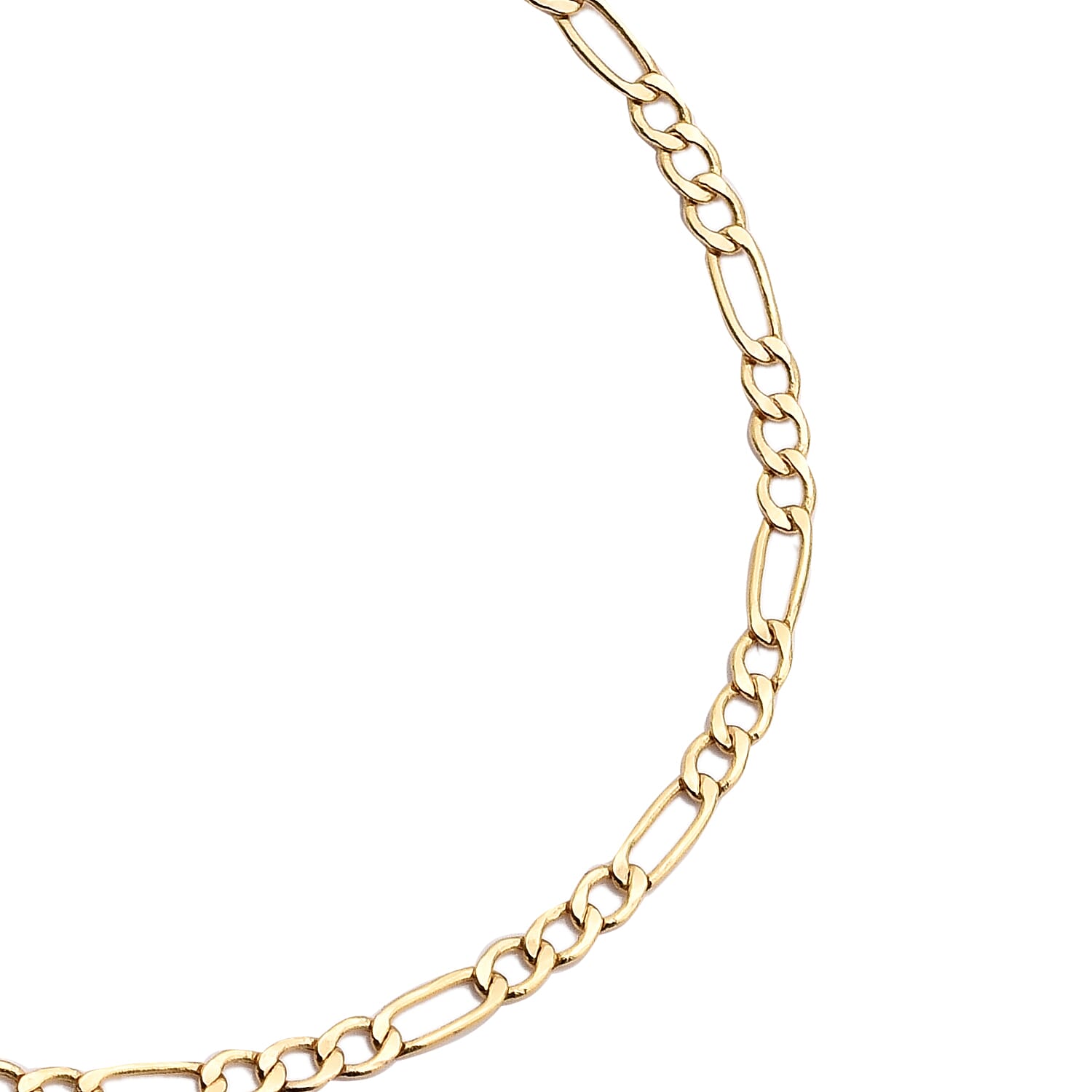 9K Yellow Gold Figaro Bracelet (Size 7.5) with Spring Ring Clasp