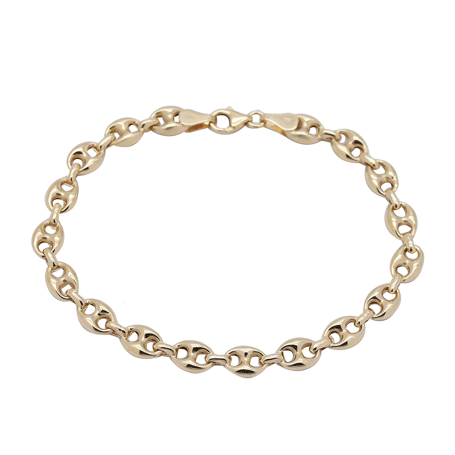 9K Yellow Gold Mariner Link Bracelet (Size 7.5) with Lobster Clasp, Gold Wt. 5.00 Gms