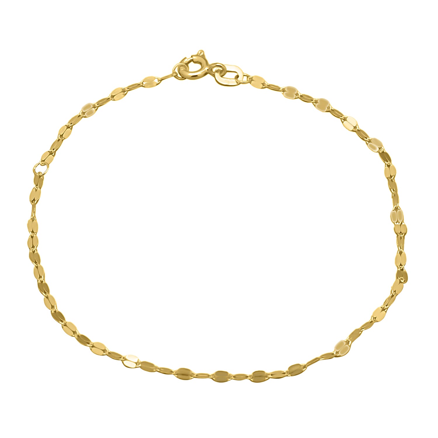 9K Yellow Gold Forzatina Bracelet (Size 7.5) with Spring Ring Clasp