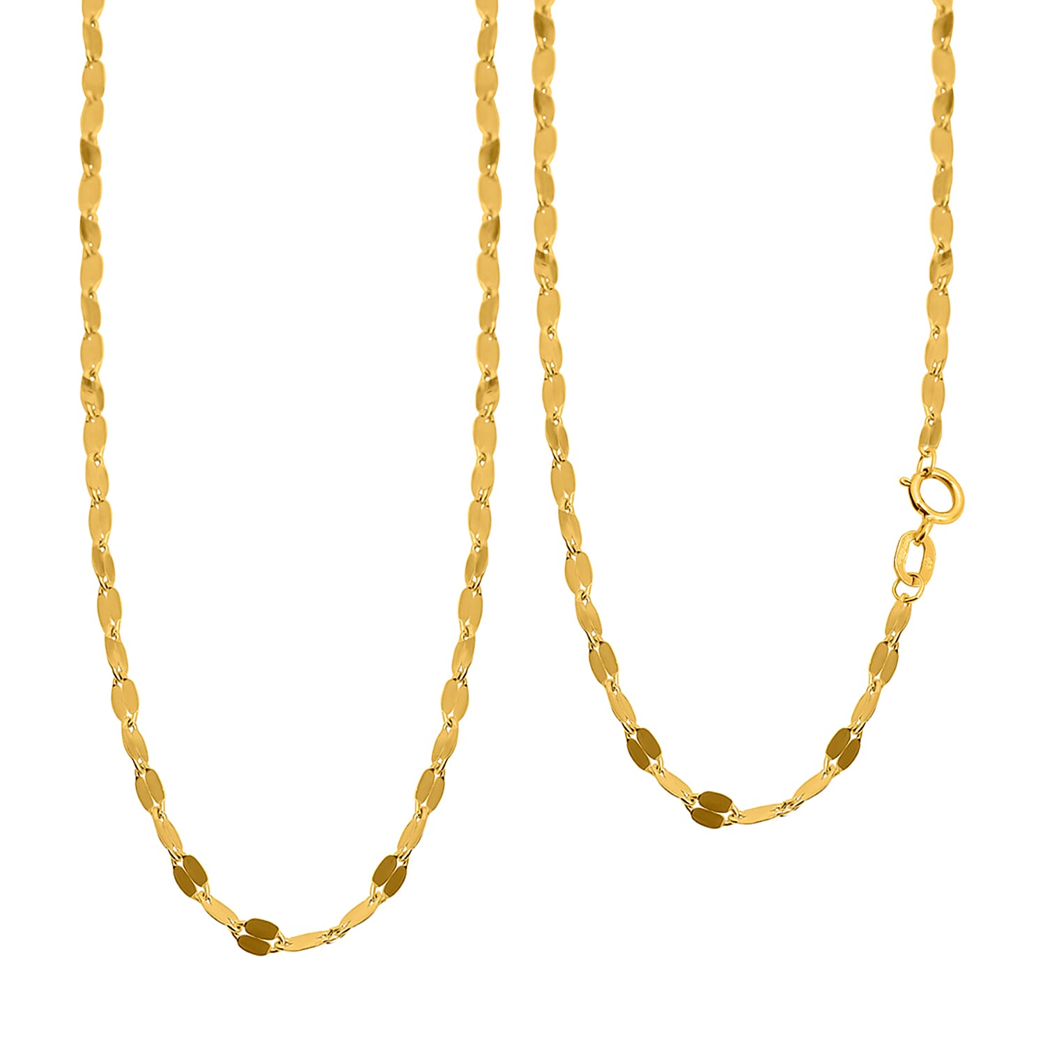 9K Yellow Gold Sparkle Forzatina Chain (Size 20) with Spring Ring Clasp