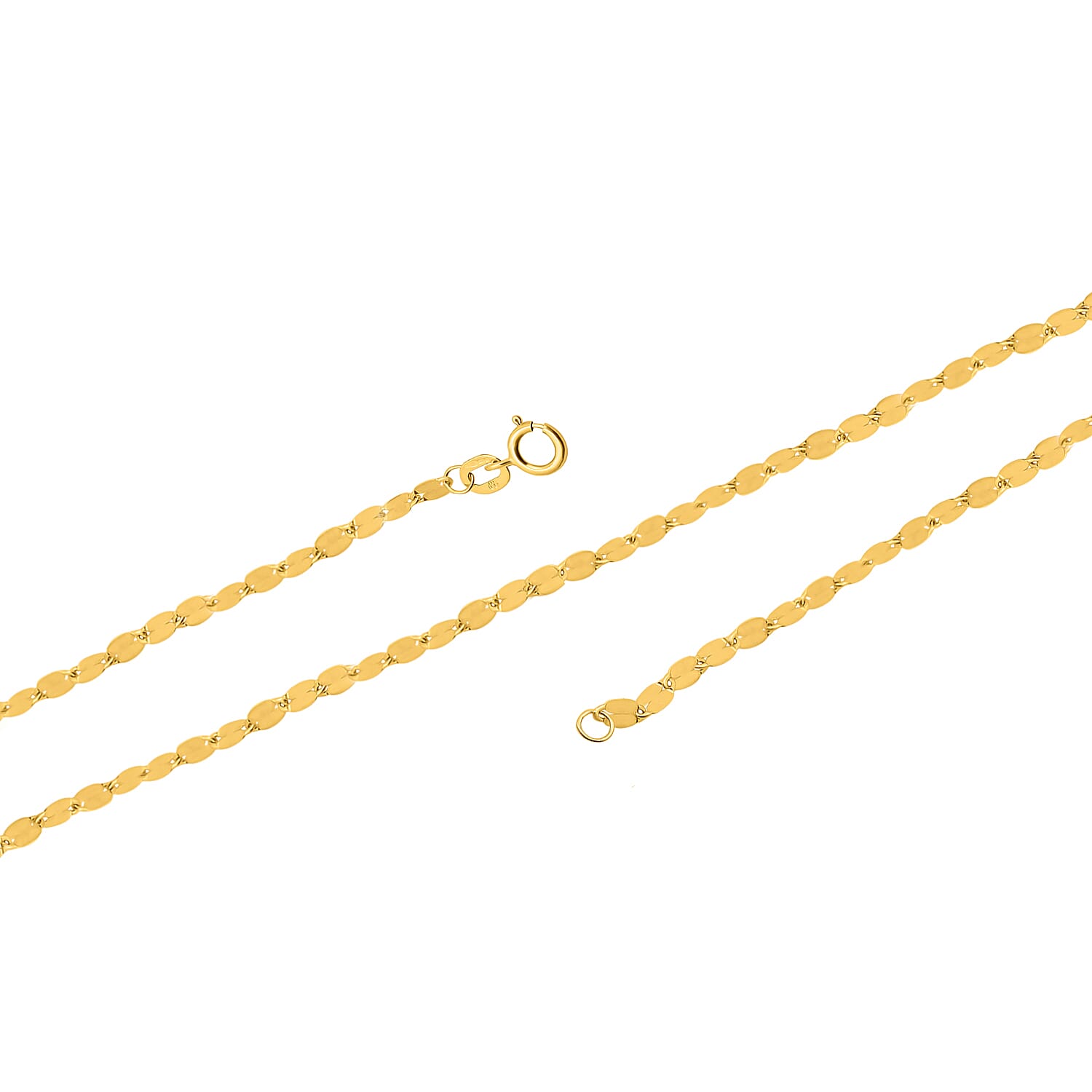 9K Yellow Gold Sparkle Forzatina Chain (Size 20) with Spring Ring Clasp