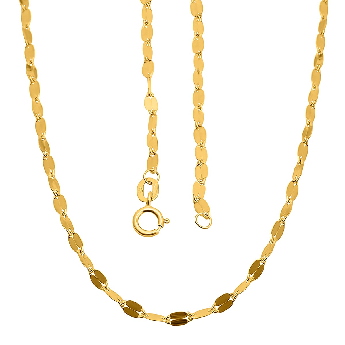 9K Yellow Gold Sparkle Forzatina Chain (Size 20) with Spring Ring Clasp