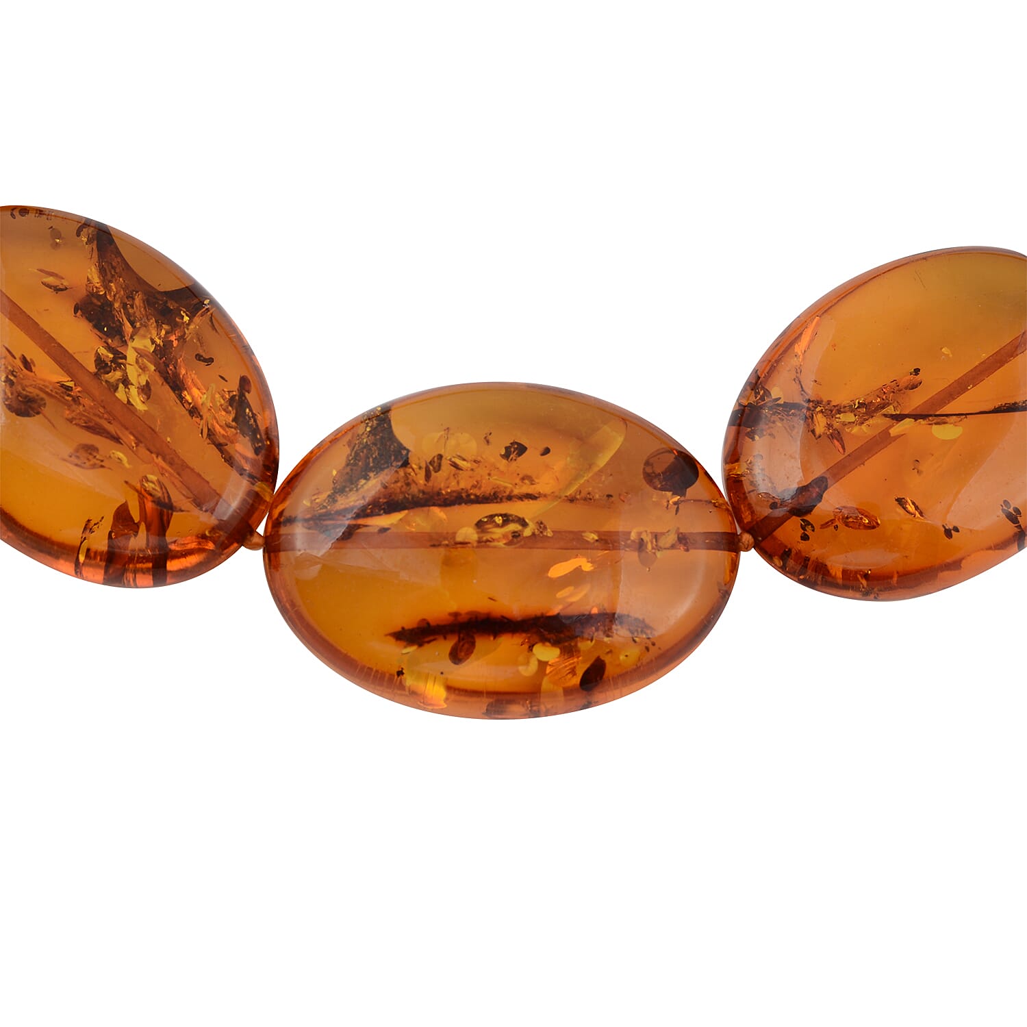 Baltic Amber Necklace (Size 24) in Sterling Silver