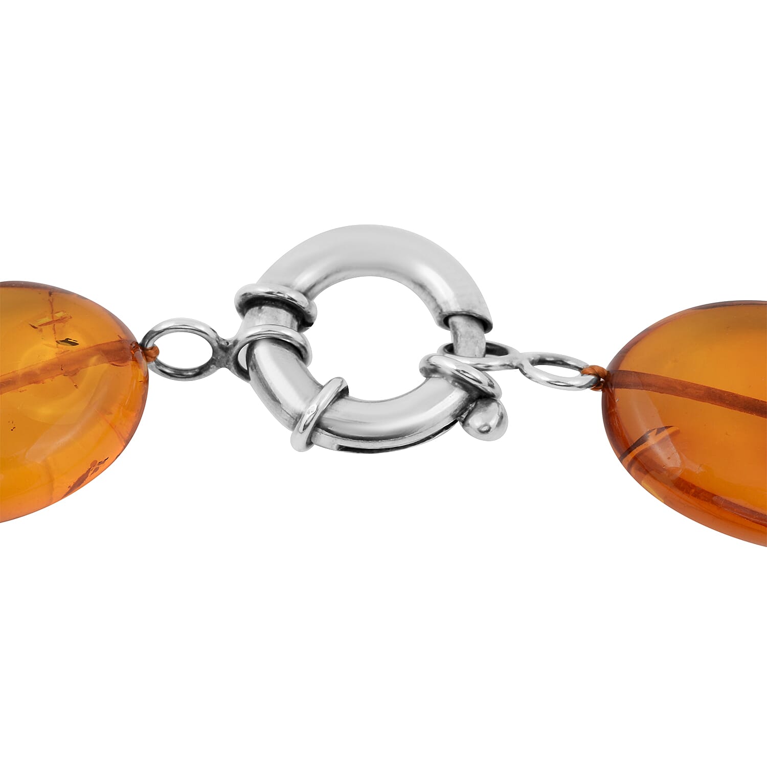 Baltic Amber Necklace (Size 24) in Sterling Silver
