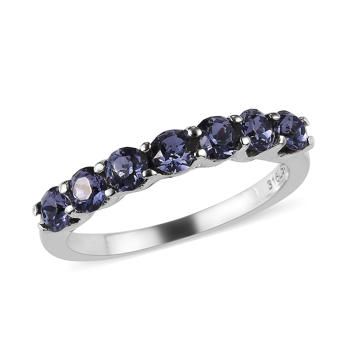 3 Piece Set - J Francis - AB Crystal, Tanzanite Colour Crystal, Ruby Colour Crystal Half Eternity Rings