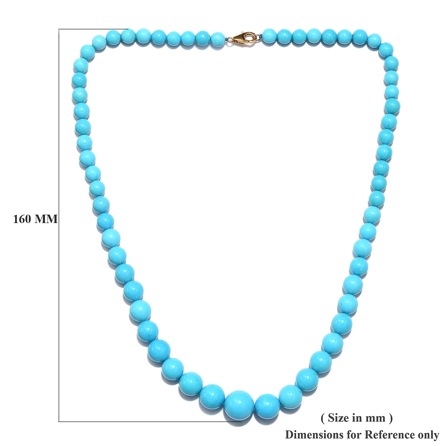 From Tucson - ILIANA 18K Y Gold AAAA Extremely Rare Size Sleeping Beauty Turquoise Necklace (Size 18) 175Ct.