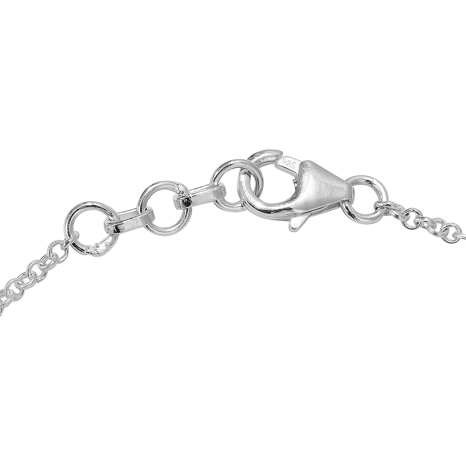 J Francis -  White Crystal (Hrt) Bracelet (Size 7.5 with 0.5 inch Extender) in Sterling Silver