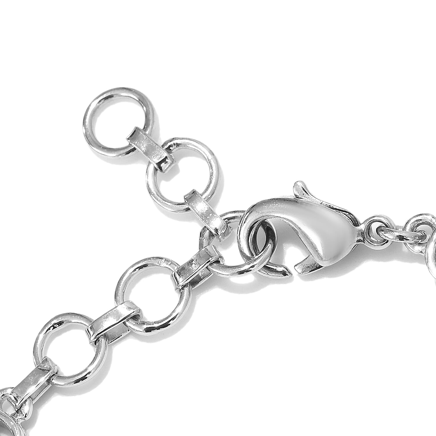 J Francis -  AB Crystal (Rnd) Heart Bracelet (Size 6.5 with 1 inch Extender) in Platinum Plated