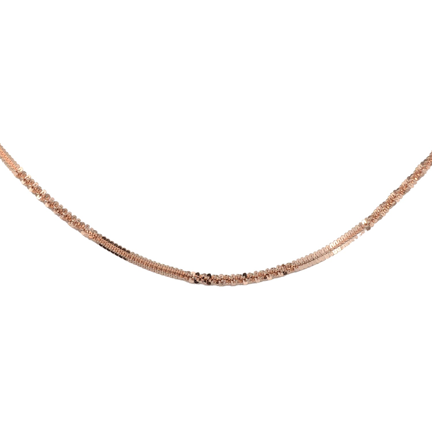 Rose Gold Overlay Sterling Silver Alternate Margarita Chain (Size 30), Silver wt 5.69 Gms