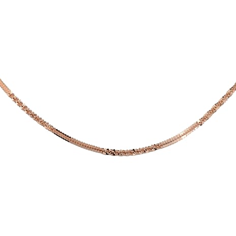 Rose Gold Overlay Sterling Silver Alternate Margarita Chain (Size 30), Silver wt 5.69 Gms