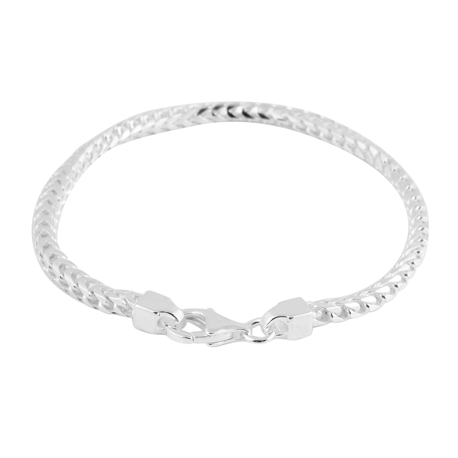 Made in Italy - Sterling Silver Franco Bracelet (Size 7.5), Silver wt 10.16 Gms