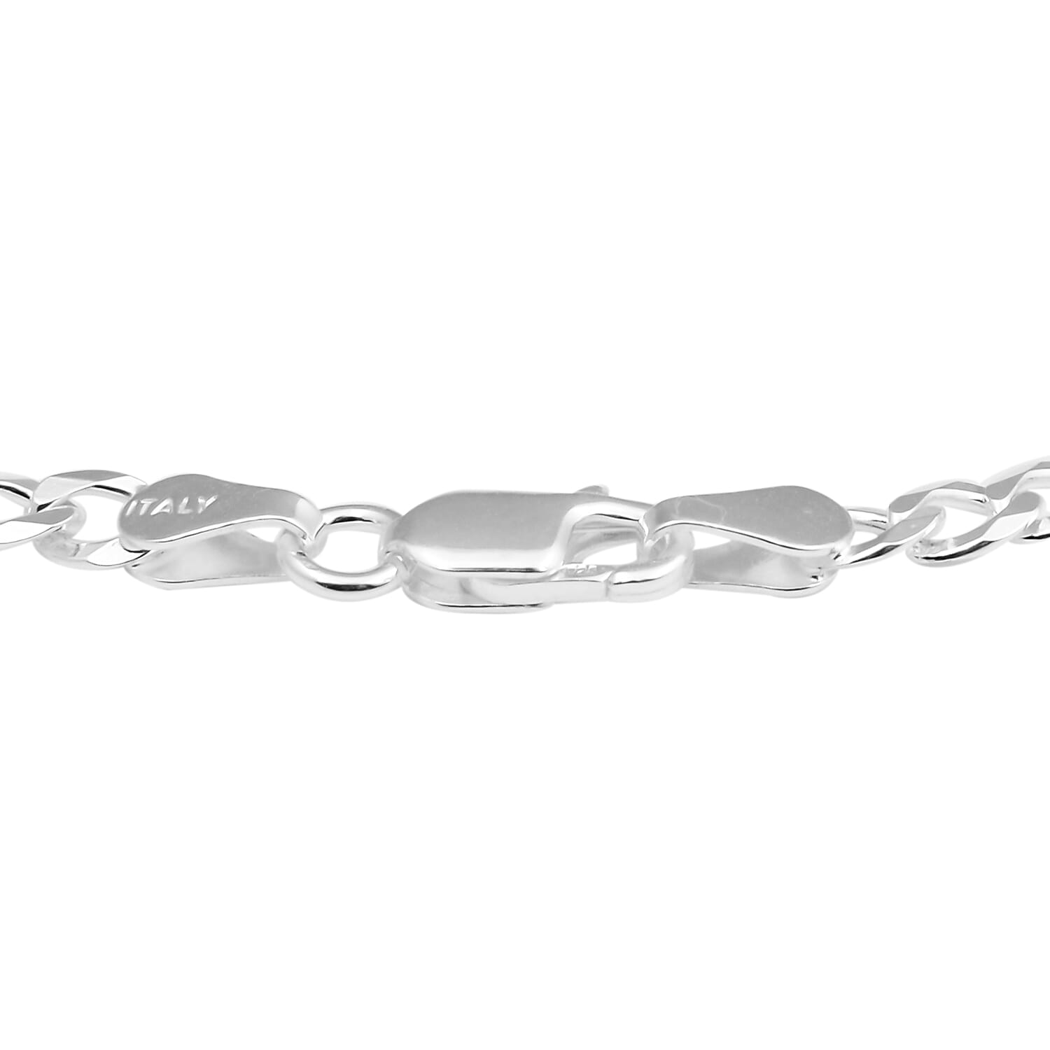 Italian Made Sterling Silver Figaro Bracelet (Size 7)