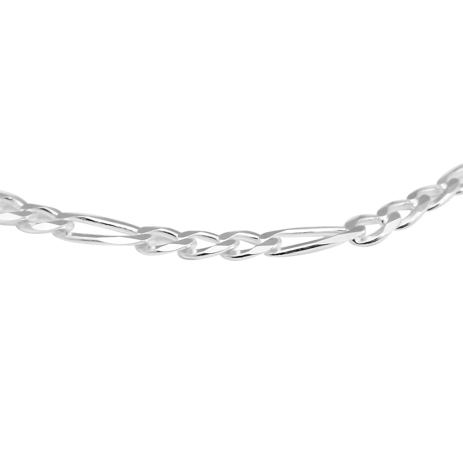 Italian Made Sterling Silver Figaro Bracelet (Size 7)