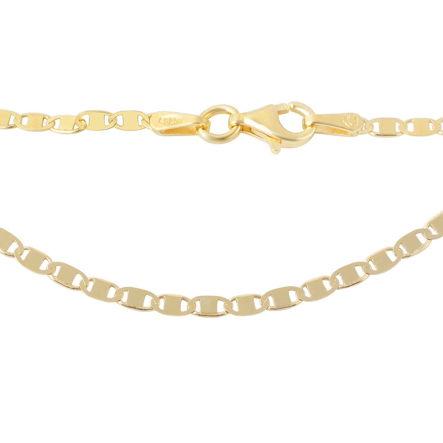 Italian Made- 14K Gold Overlay Sterling Silver Valentino Necklace (Size 20)