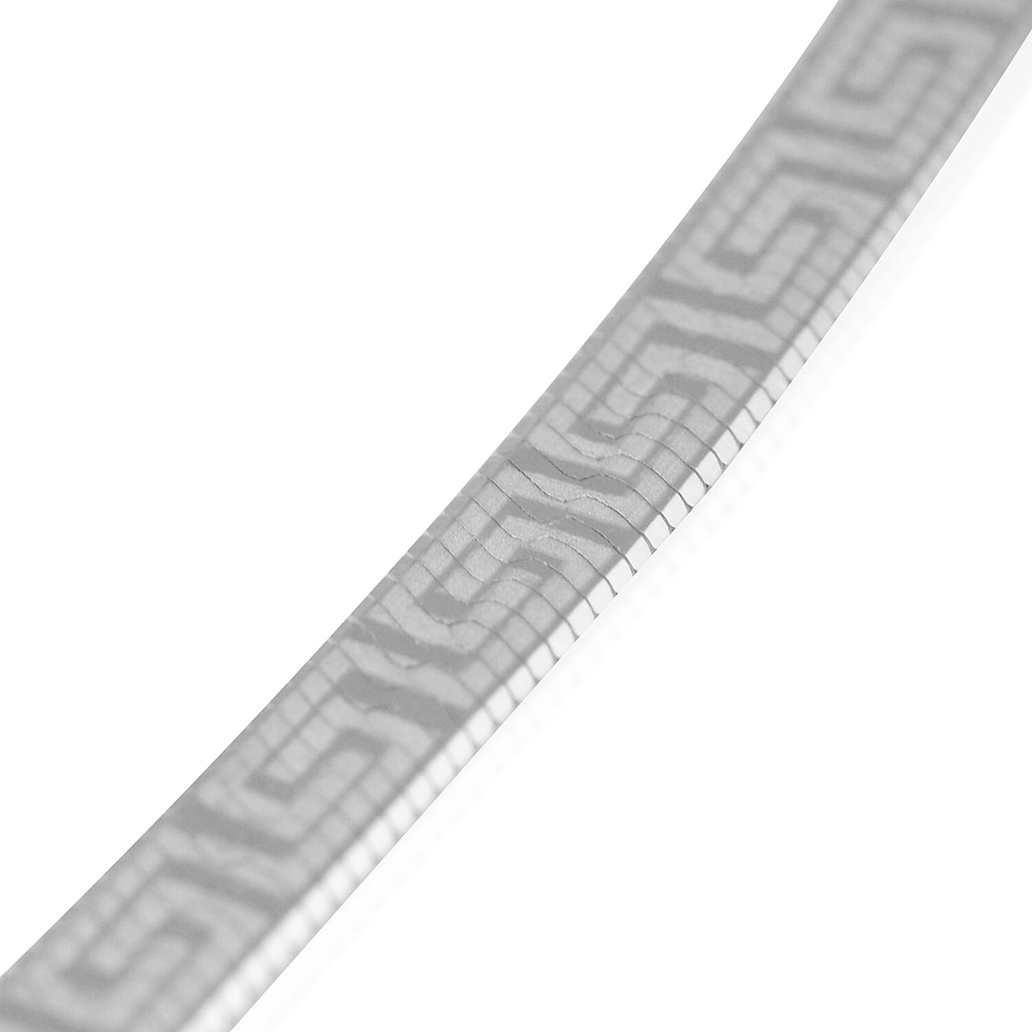 Italian Made- Sterling Silver Greek Key Necklace (Size 20), Silver wt 10.40 Gms