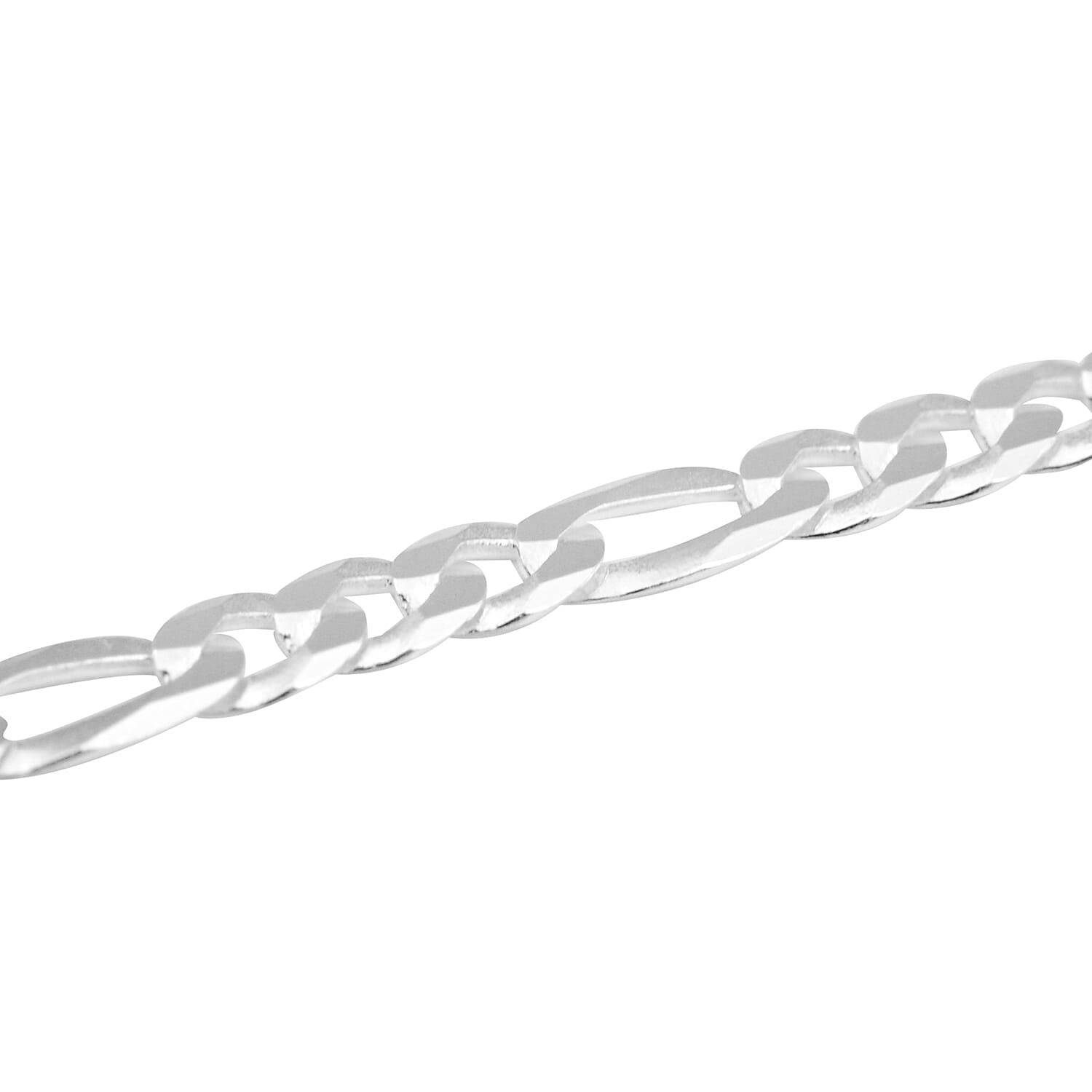 Italian Made Sterling Silver Figaro Necklace (Size 19), 6.40 Grams