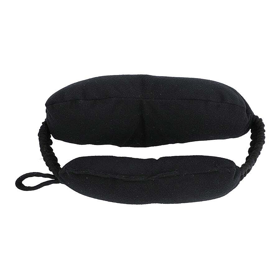 2 in 1 Shungite Eye Mask and Neck Travel Pillow - Black
