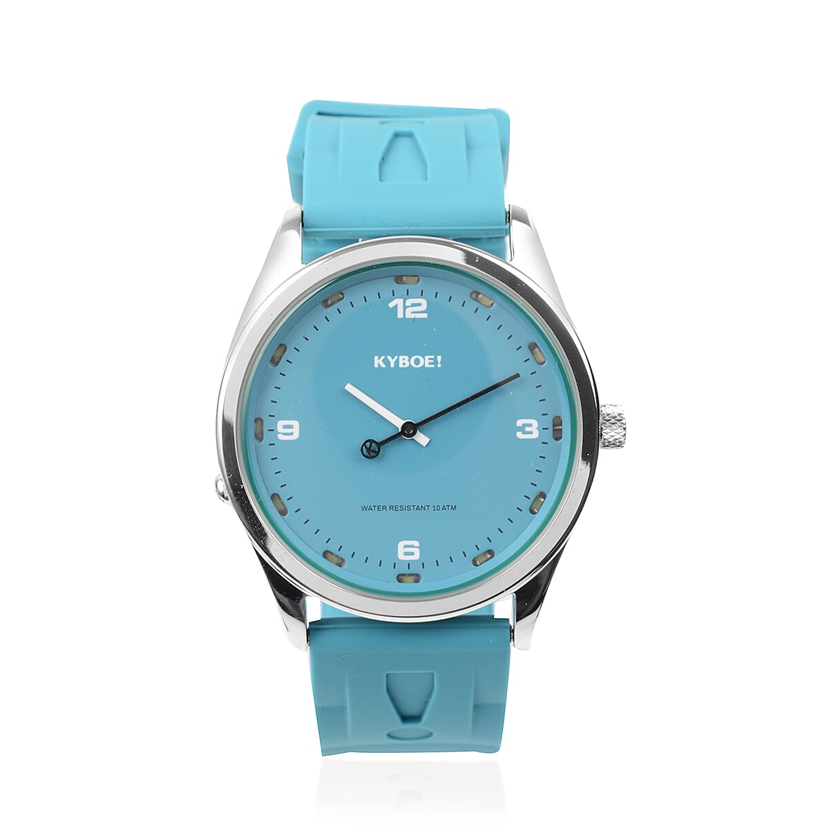 KYBOE Evolve Japanese Movement 100M Water Resistant Tile Blue LED Watch in Stainless Steel with Teal Colour Strap