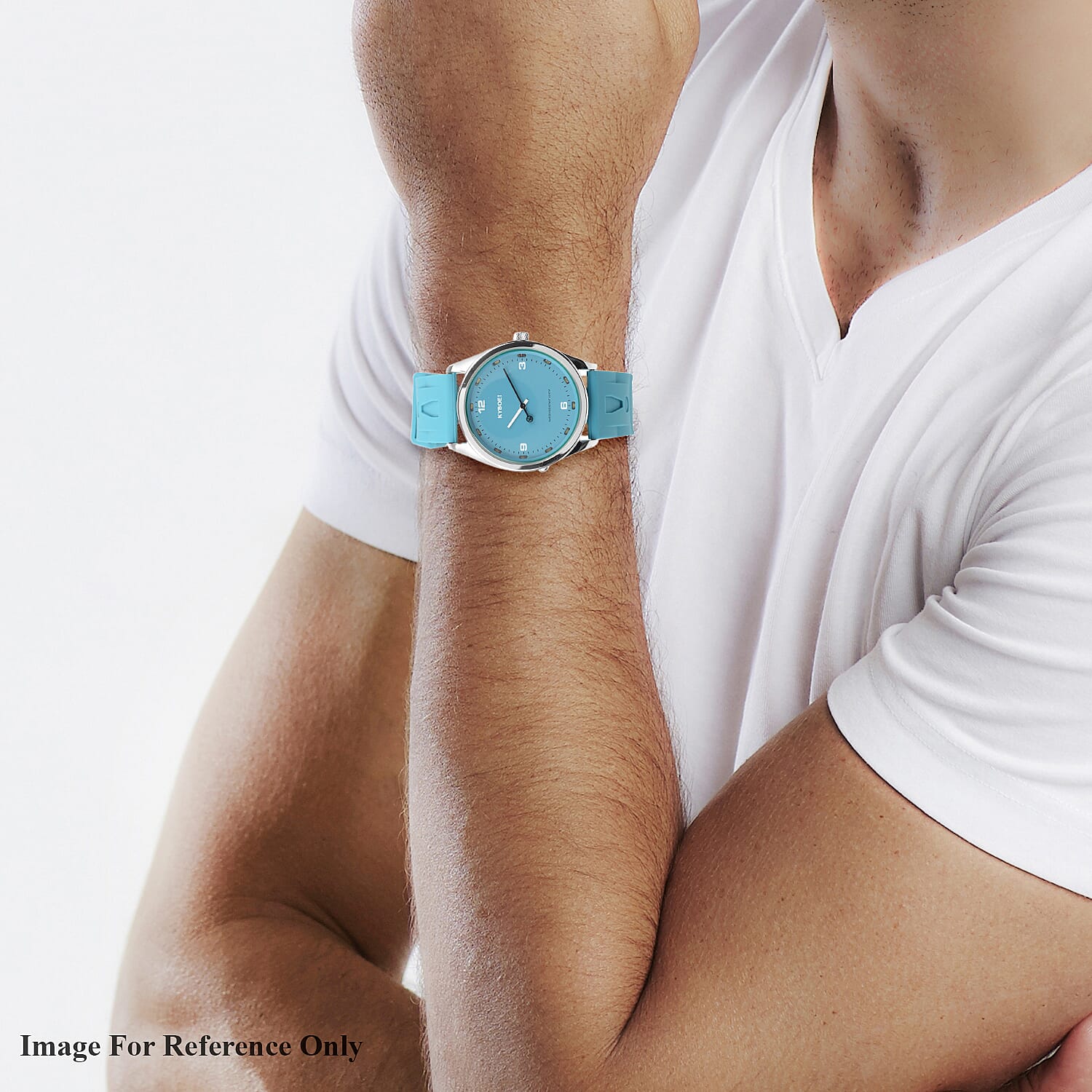 KYBOE Evolve Japanese Movement 100M Water Resistant Tile Blue LED Watch in Stainless Steel with Teal Colour Strap