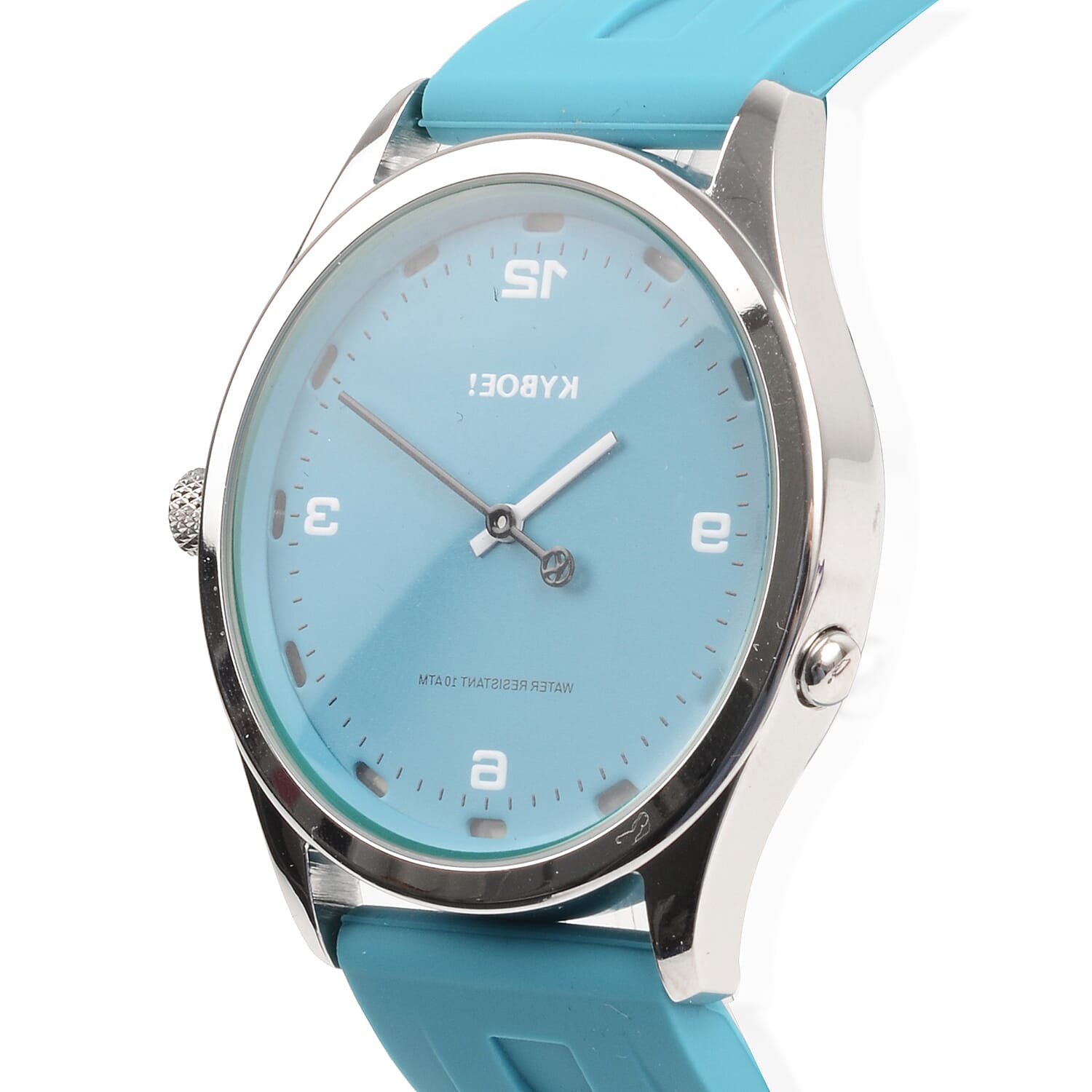KYBOE Evolve Japanese Movement 100M Water Resistant Tile Blue LED Watch in Stainless Steel with Teal Colour Strap