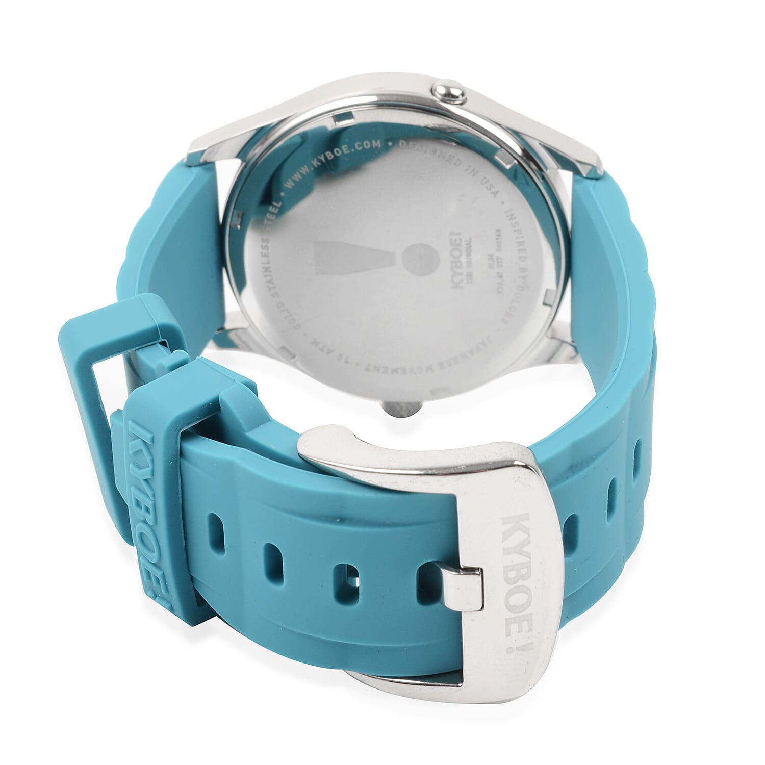 KYBOE Evolve Japanese Movement 100M Water Resistant Tile Blue LED Watch in Stainless Steel with Teal Colour Strap