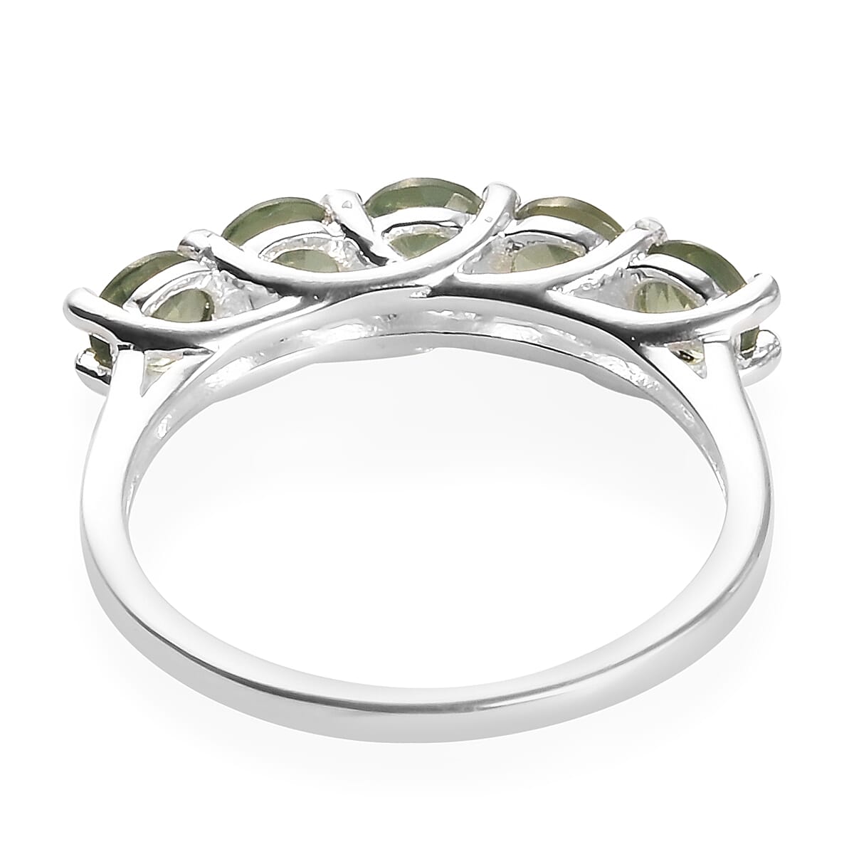 Natural Green Apatite (Rnd) Ring in Sterling Silver 1.05 Ct.