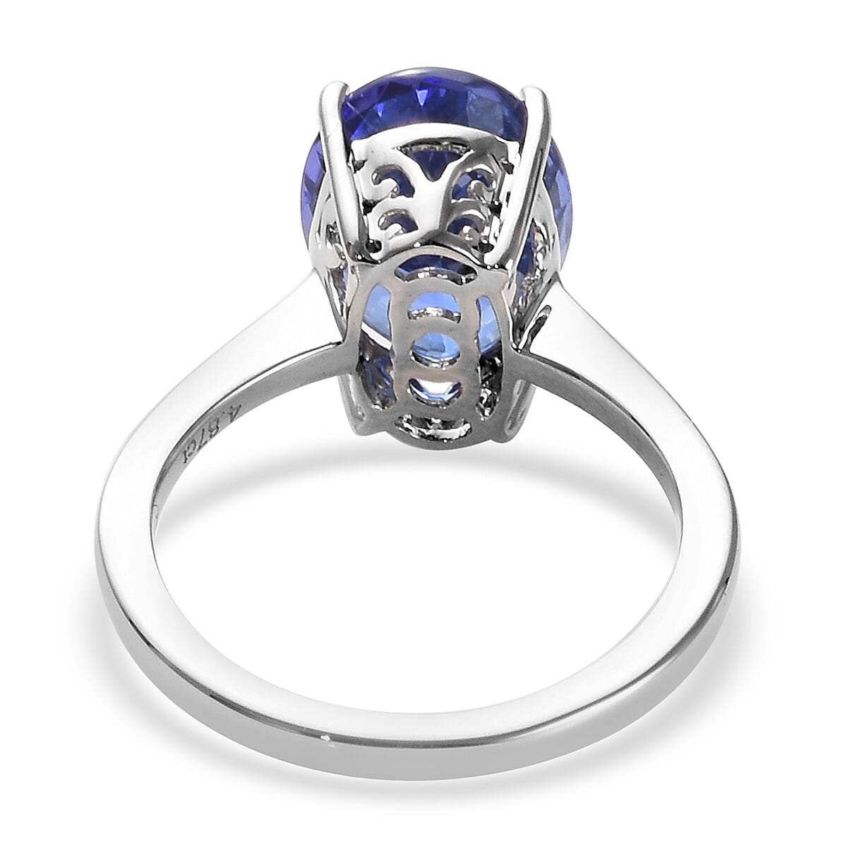 RHAPSODY 950 Platinum AAAA Tanzanite (Ovl) Solitaire Ring 5.00 Ct, Platinum wt 5.15 Gms