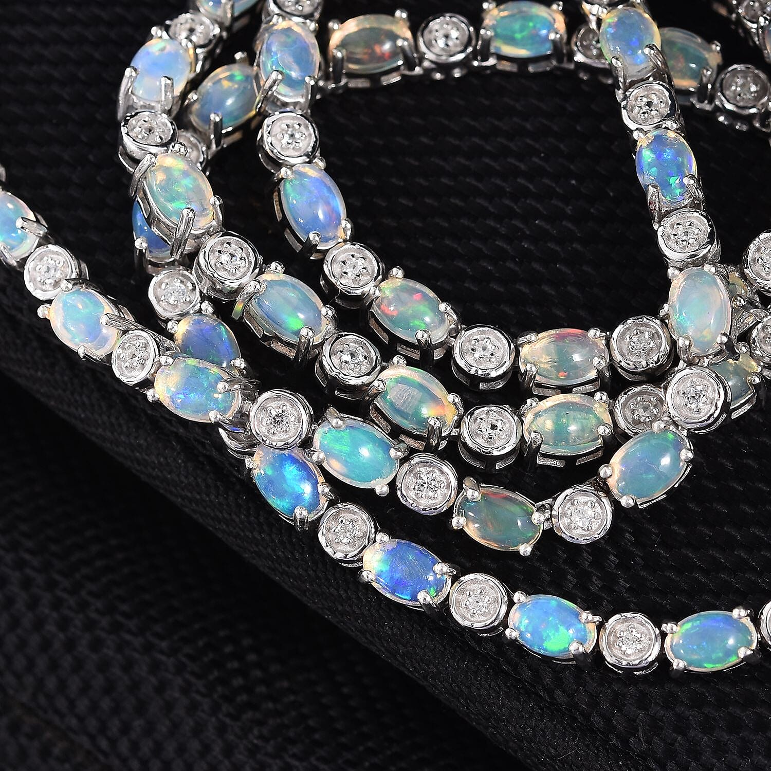 Ethiopian Welo Opal (Ovl 6x4mm), Natural Cambodian Zircon Necklace (Size 20) in Platinum Overlay Sterling Silver 5.75 Ct., Silver wt 25.00 Gms