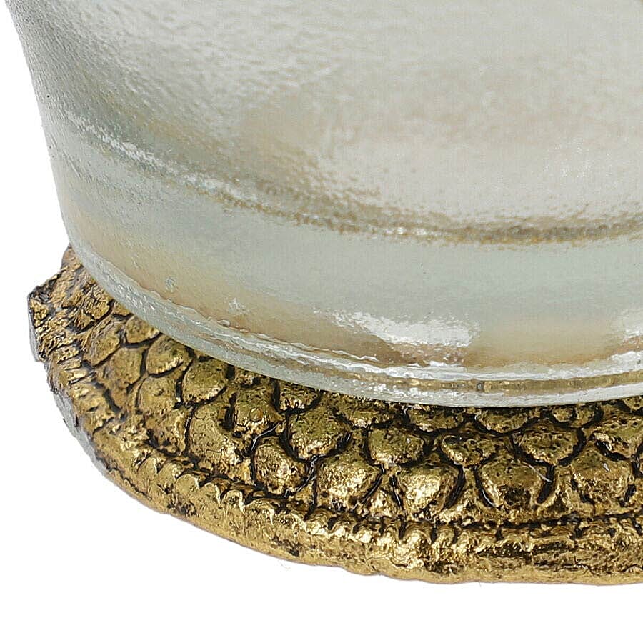 Set of 6 - Floral Design Drinking Glasses (Size 6.98x6.98x9.98cm) - Golden