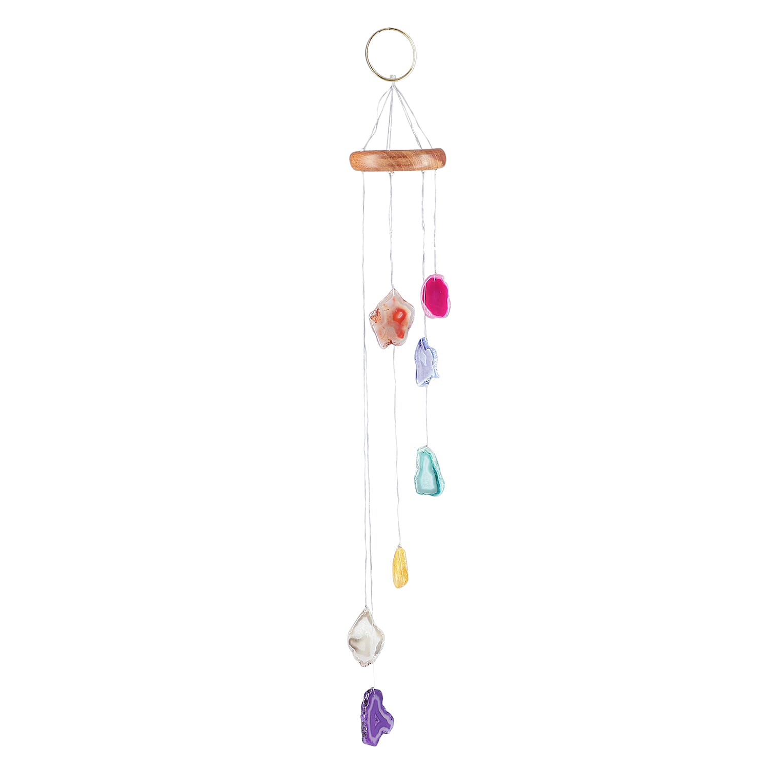 Handmade Gorgeous Natural Agate Windchime (Length - 45.72 - 55.88cm) (Stone size 2.54 - 5.08cm)