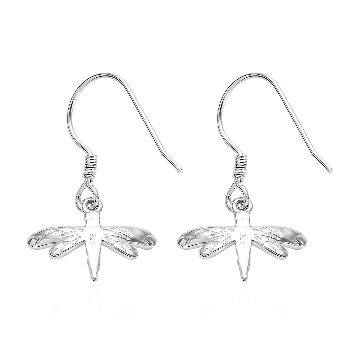 Platinum Overlay Sterling Silver Fish Hook Earrings