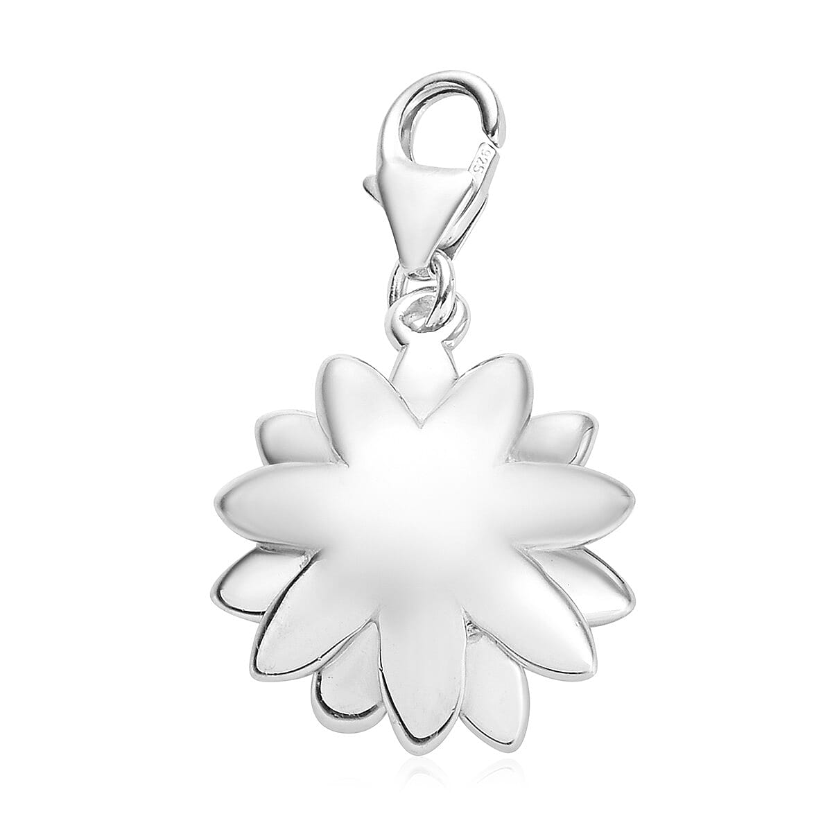Water Lily July Birth Flower Charm in Gold Plated Sterling Silver