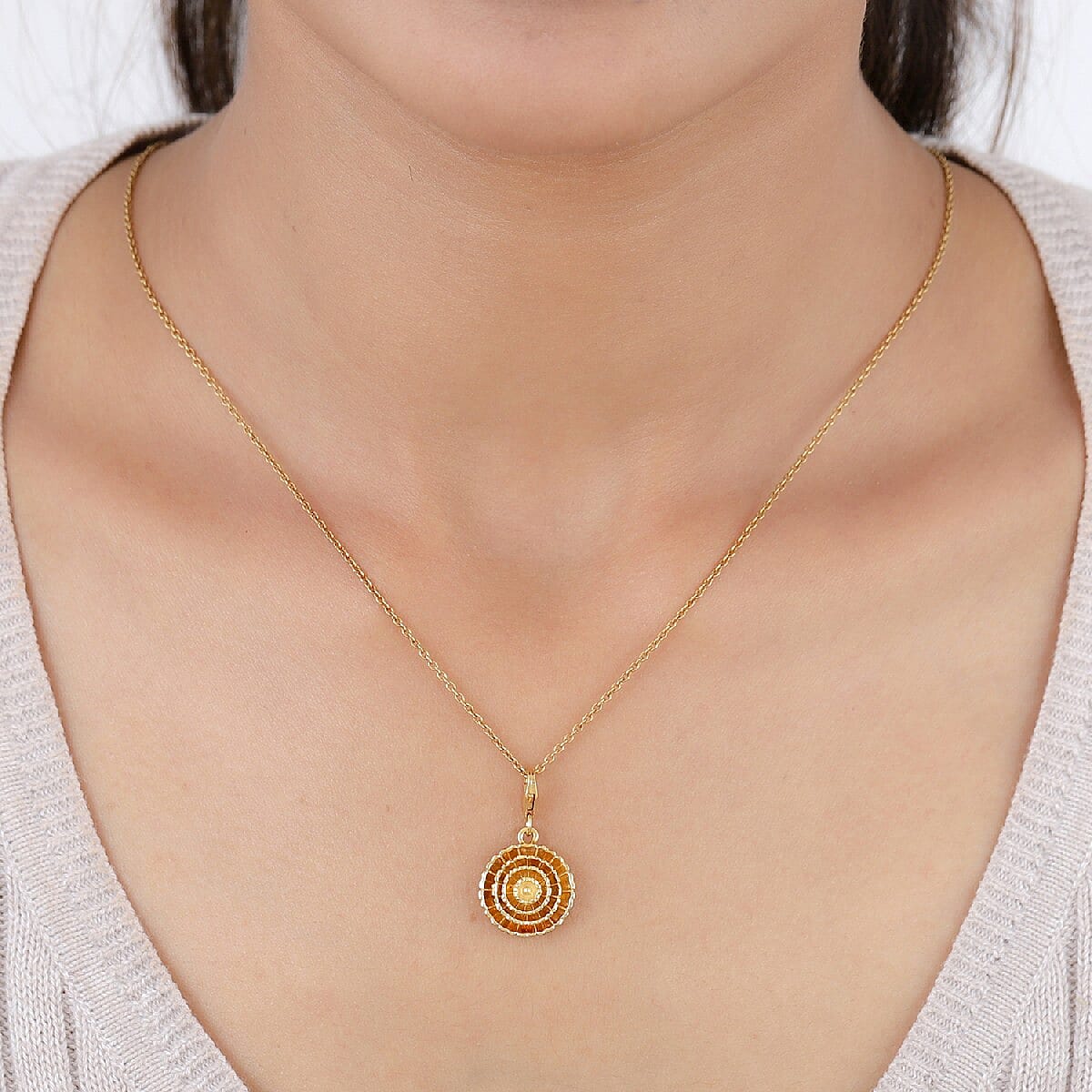 Marigold October Birth Flower Charm in Gold Plated Sterling Silver