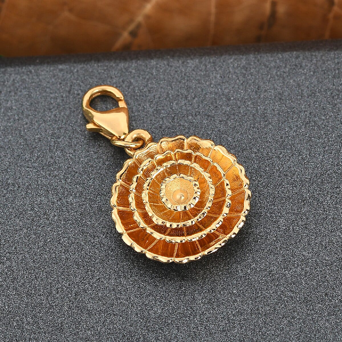 Marigold October Birth Flower Charm in Gold Plated Sterling Silver