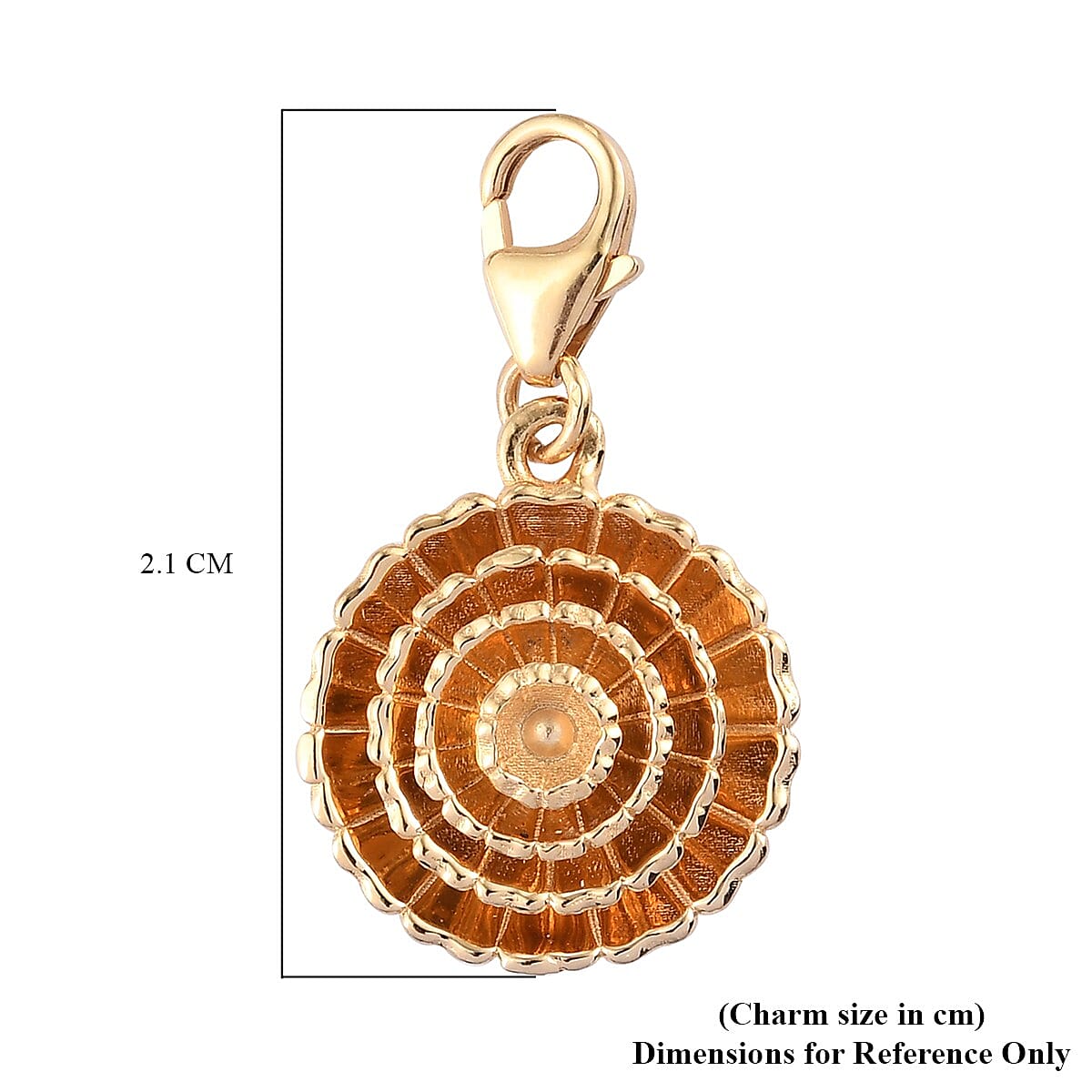 Marigold October Birth Flower Charm in Gold Plated Sterling Silver