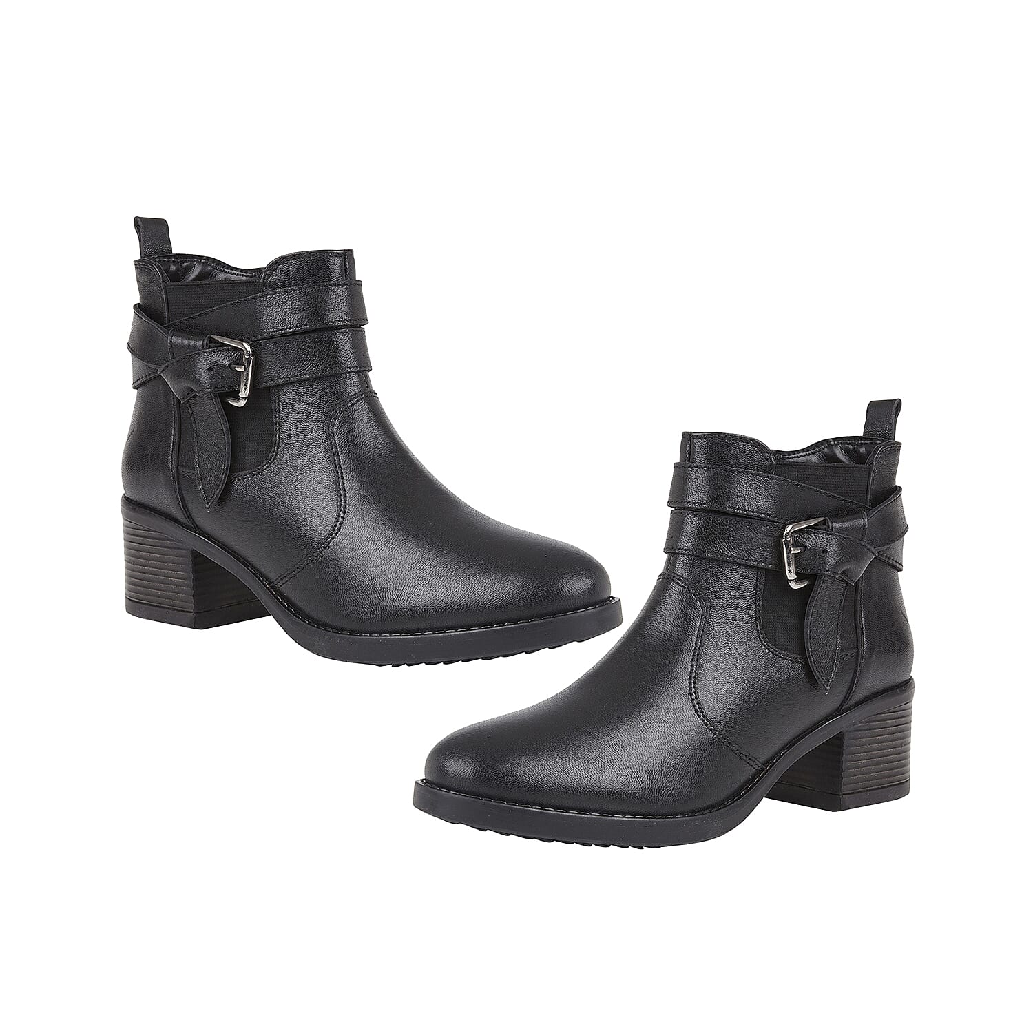 Lotus Black Leather Janet Ankle Boots (Size 3)