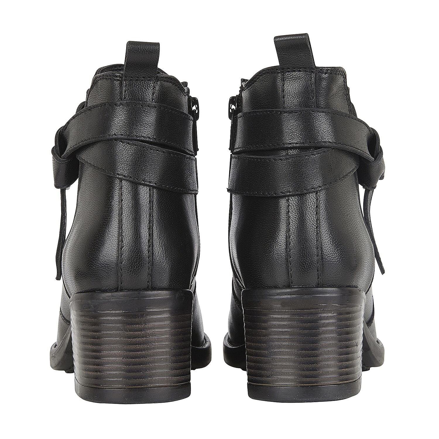 Lotus Black Leather Janet Ankle Boots (Size 3)