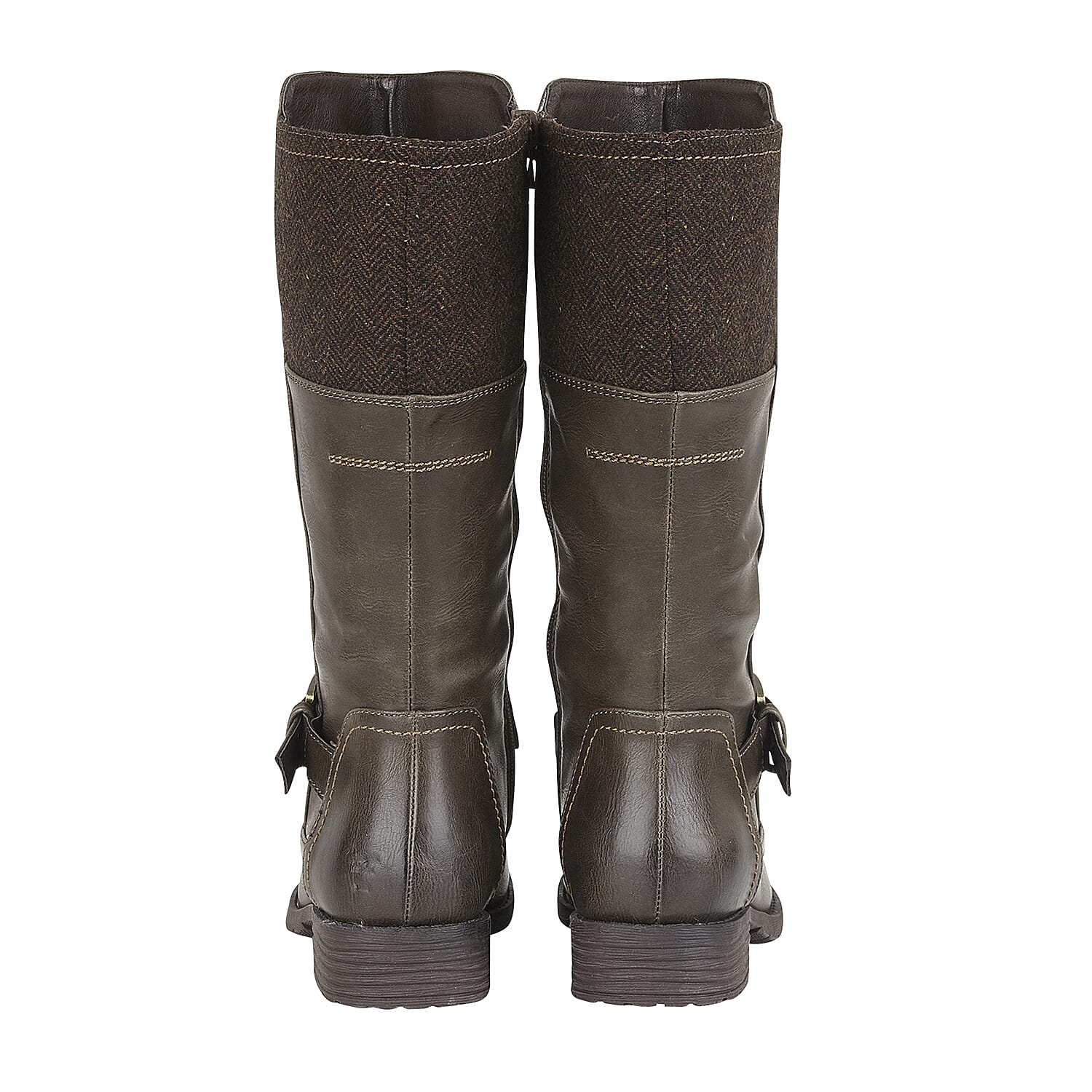 Lotus Brown Adriana Mid-Calf Biker Boots (Size 3)