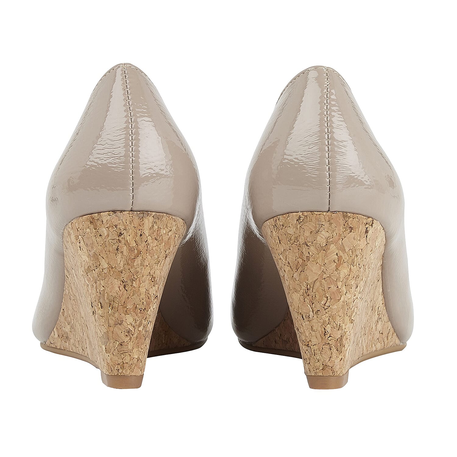 Lotus Nude Crinkle Patent Georgia Wedge Shoes