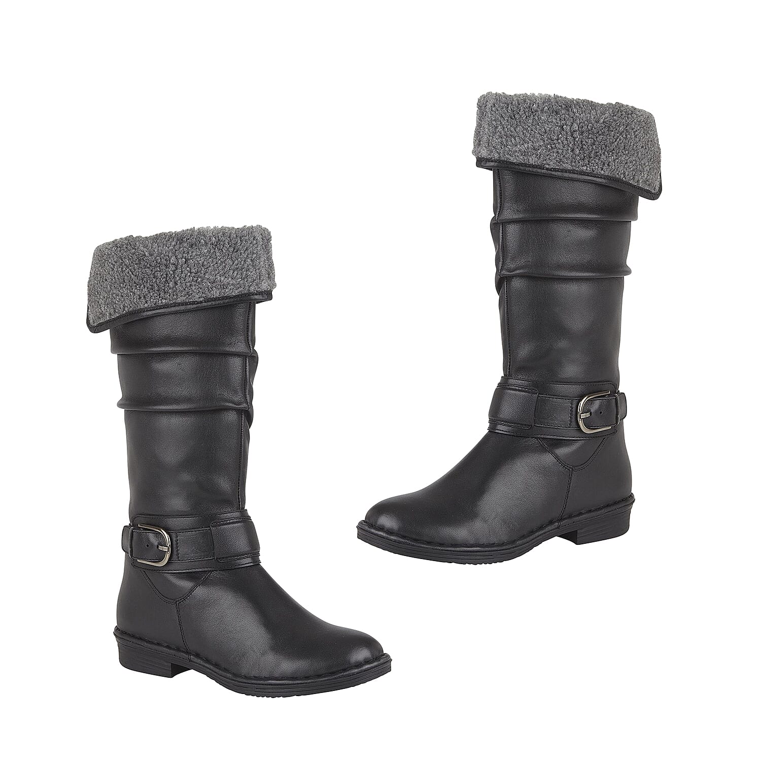 Lotus Black Leather Talitha Knee-High Boots (Size 3)