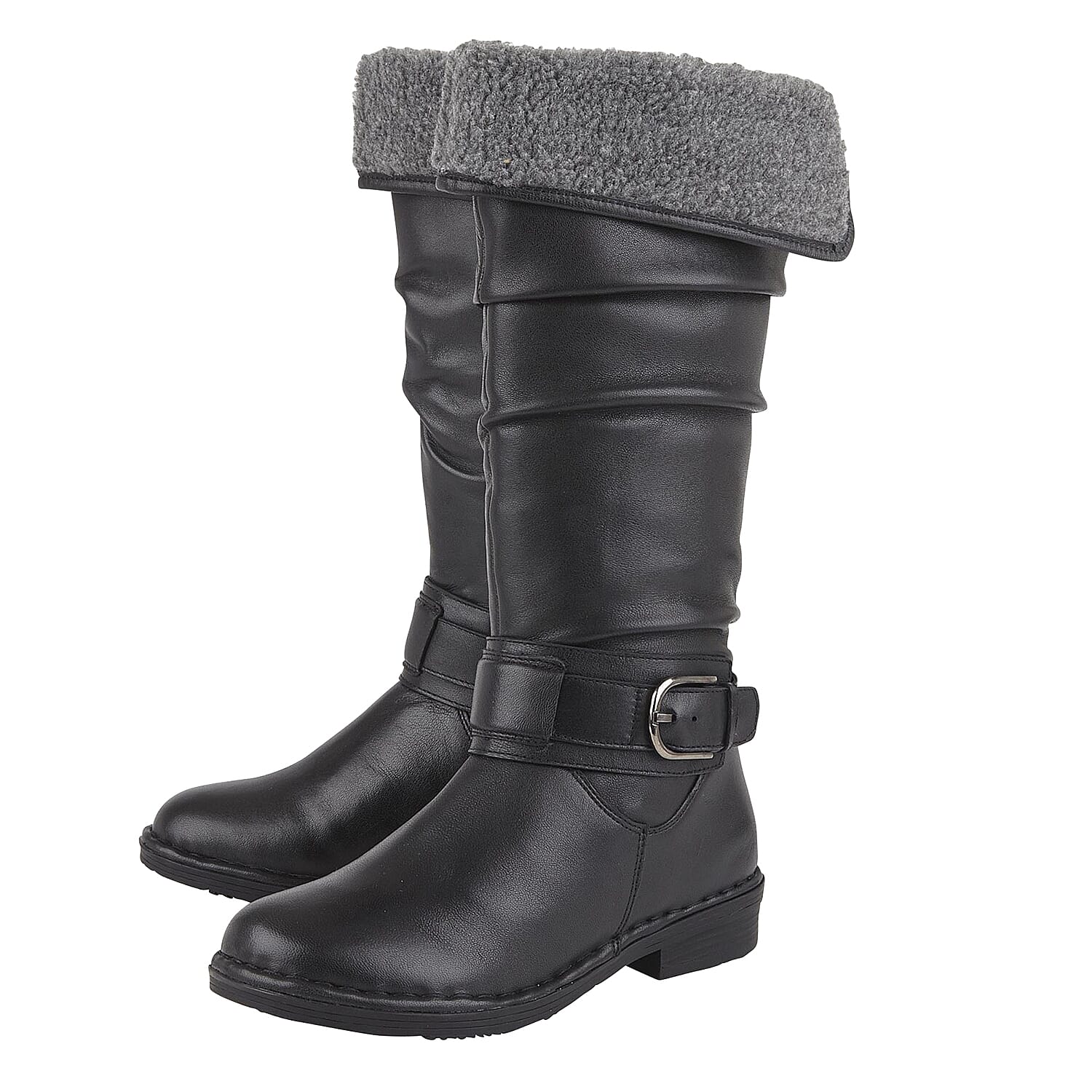 Lotus Black Leather Talitha Knee-High Boots (Size 3)