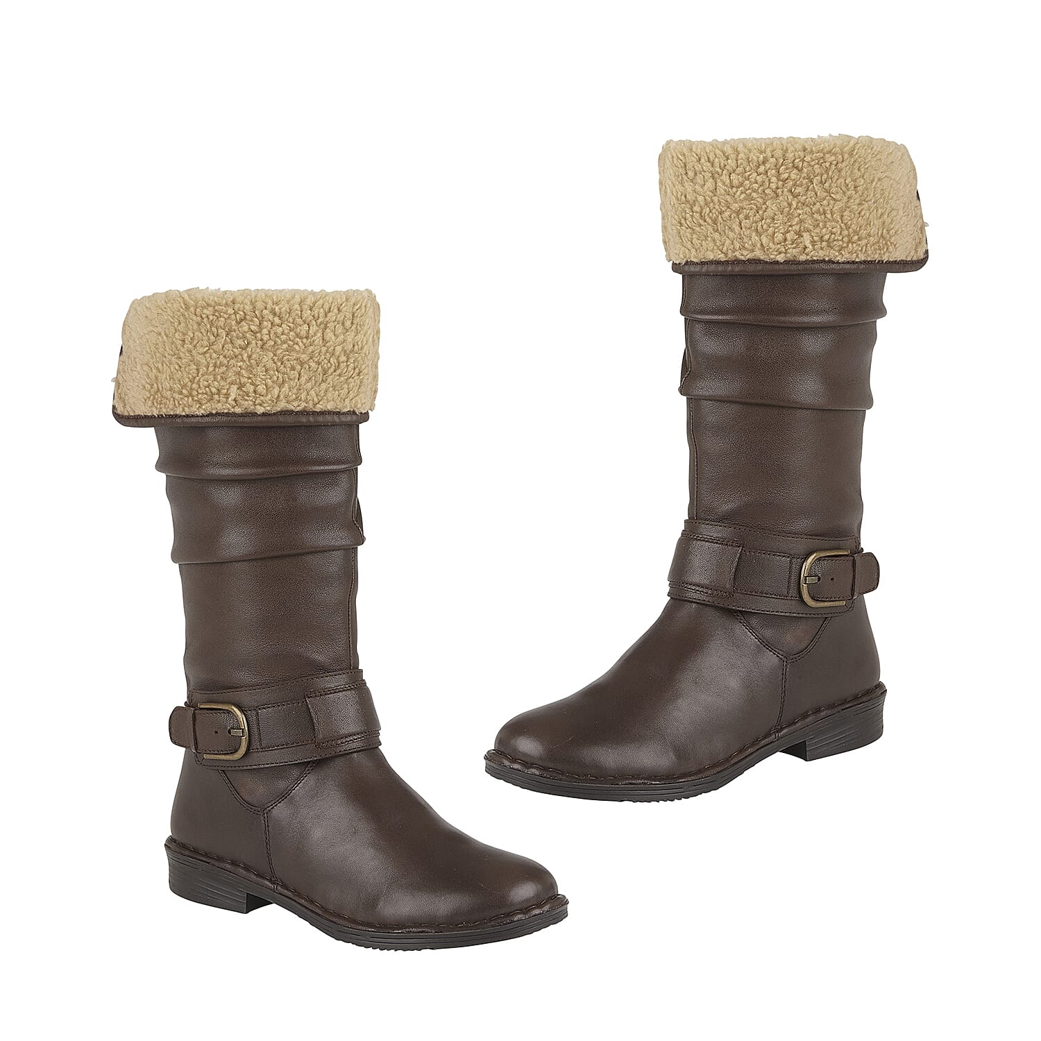 Lotus Brown Leather Talitha Knee-High Boots (Size 3)