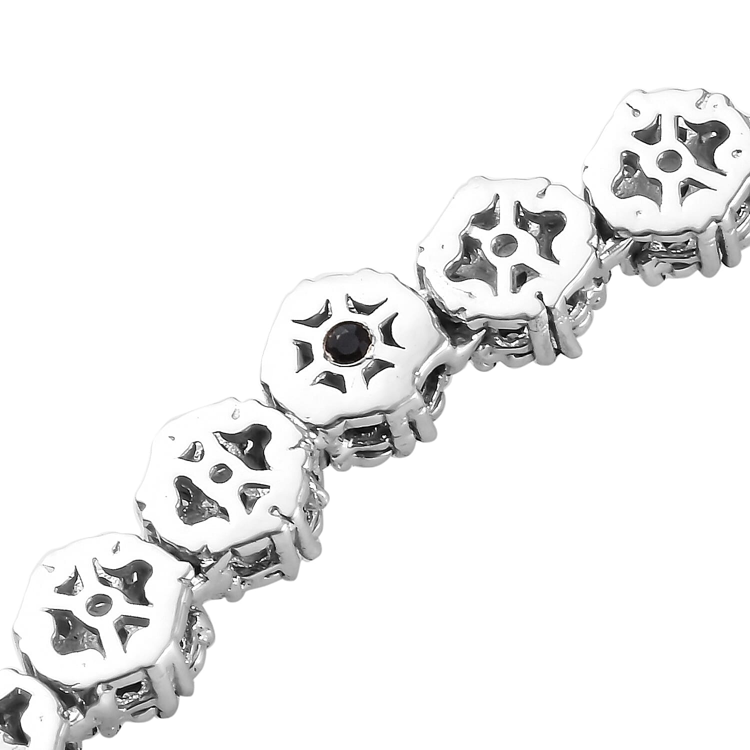 GP- Diamond 2.ct (Rnd), Blue Sapphire Floral Necklace (Size 18) in Platinum Overlay Sterling Silver